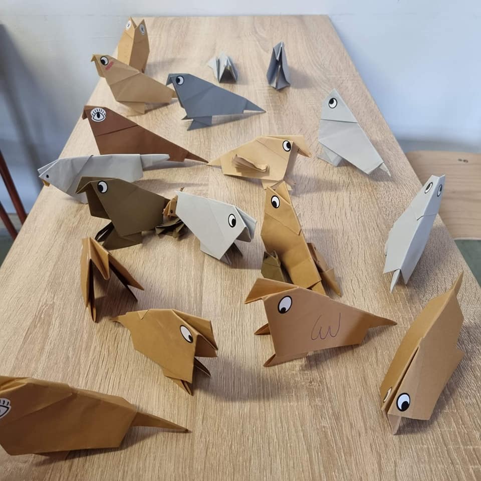 ptaki z papieru złożone techniką origami