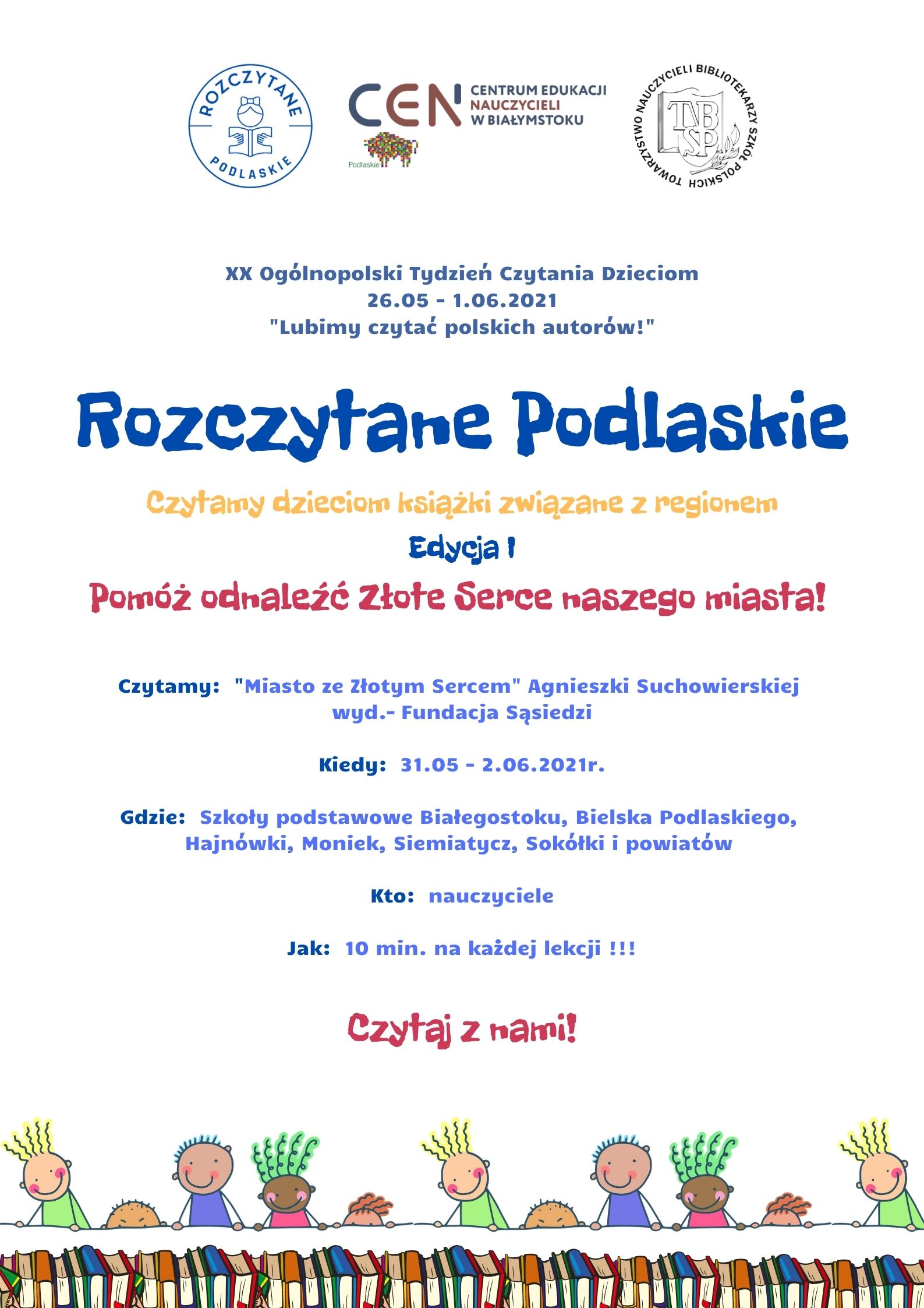 XX Ogólnopolski Tydzień Czytania Dzieciom 26.05 1.06.2021 Lubimy czytać polskich autorów 