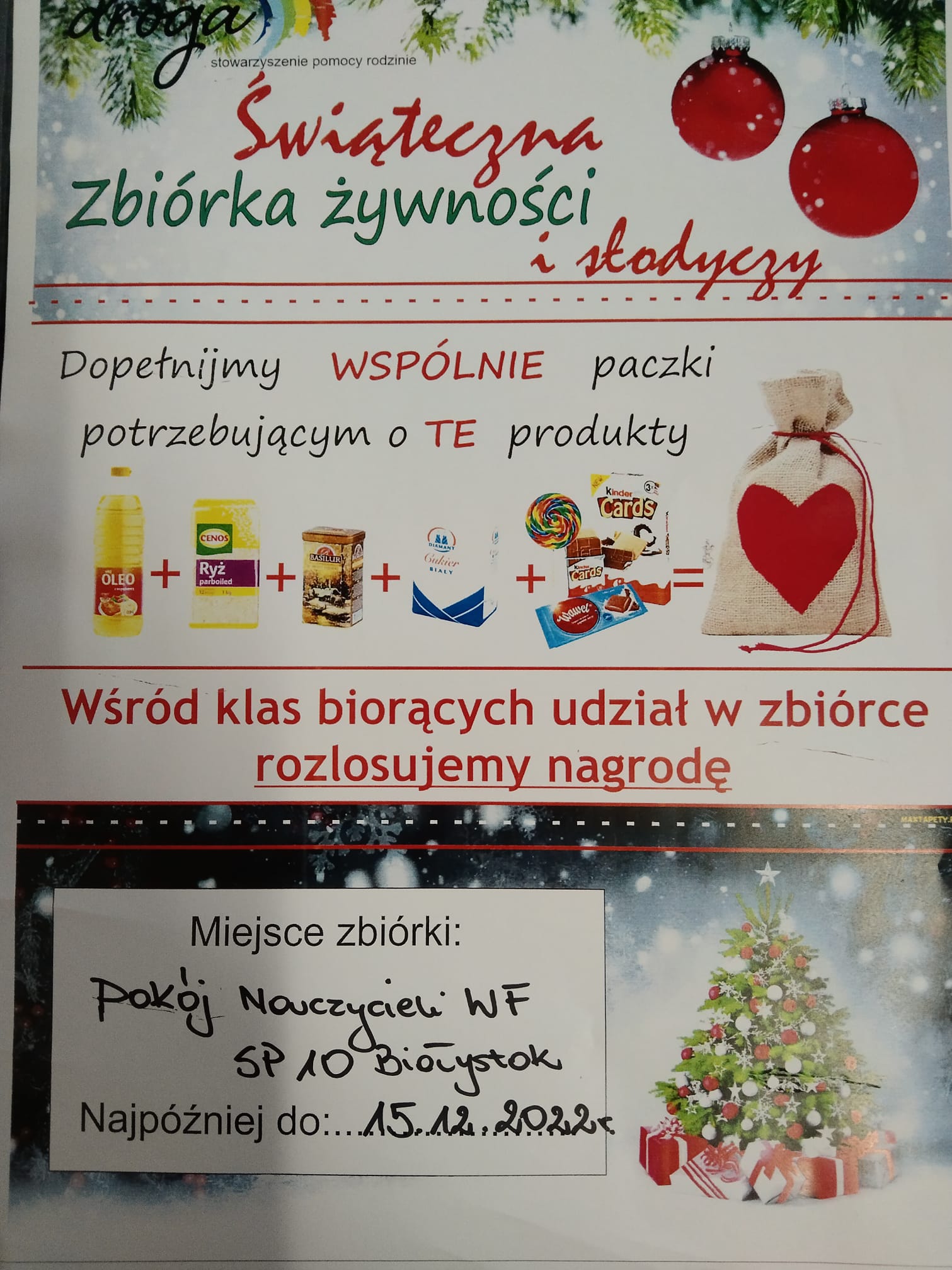 plakat świątecznej zbiórki żywności 